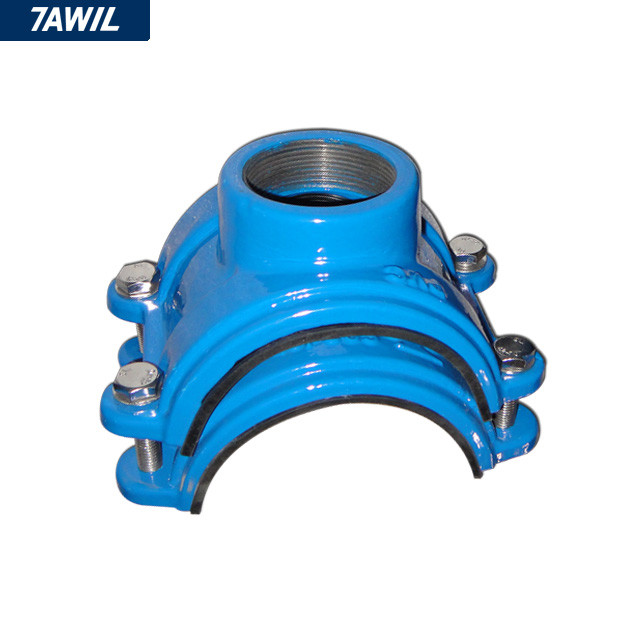 Ductile Cast Iron Metal Hot Tapping Saddle Clamp for PVC HDPE Pipe